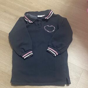 Zara Kids Black Polo Dress with Pink Accents